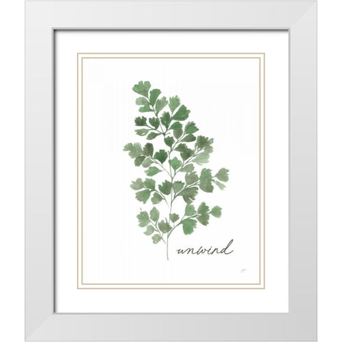 Unwind White Modern Wood Framed Art Print with Double Matting by Panganiban, Karyn