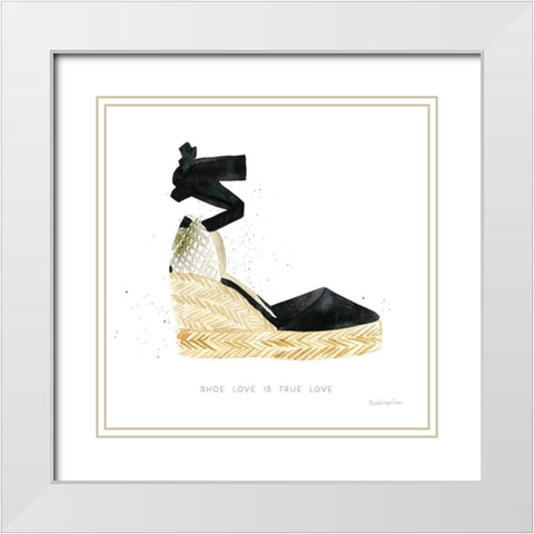 Shoe Love is True Love White Modern Wood Framed Art Print with Double Matting by Charro, Mercedes Lopez