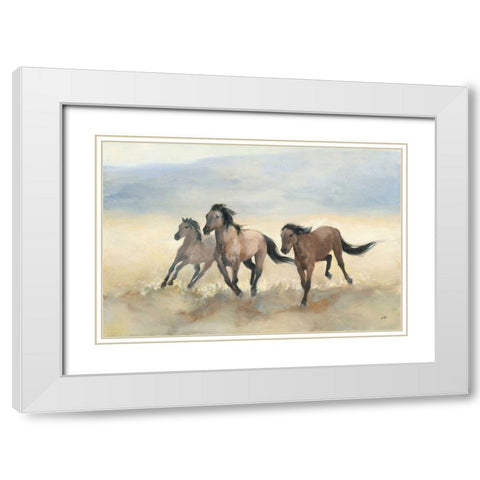 Wild Mustangs White Modern Wood Framed Art Print with Double Matting by Purinton, Julia