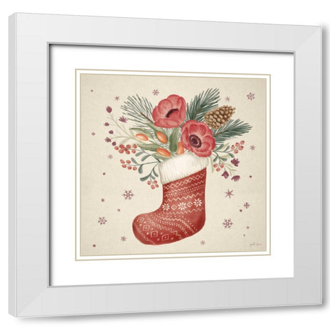 Winter Blooms V White Modern Wood Framed Art Print with Double Matting by Penner, Janelle