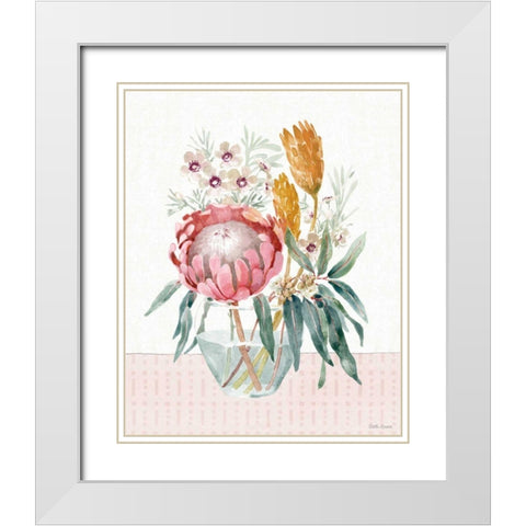 Petal Passion V White Modern Wood Framed Art Print with Double Matting by Grove, Beth