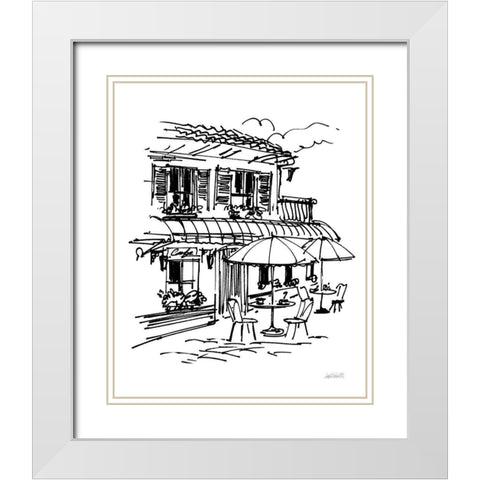 Cafe Sketch I White Modern Wood Framed Art Print with Double Matting by Tavoletti, Anne