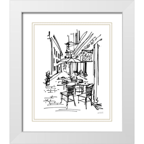 Cafe Sketch II White Modern Wood Framed Art Print with Double Matting by Tavoletti, Anne