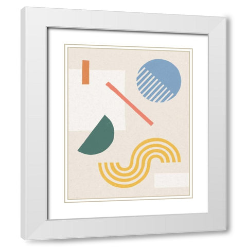 Shapely II White Modern Wood Framed Art Print with Double Matting by Hershey, Moira