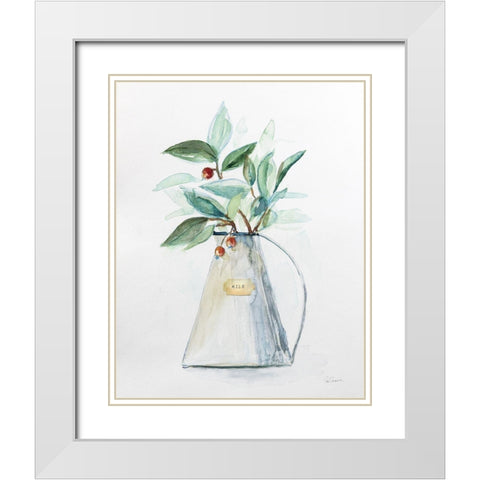 Market Greenery White Modern Wood Framed Art Print with Double Matting by Schlabach, Sue