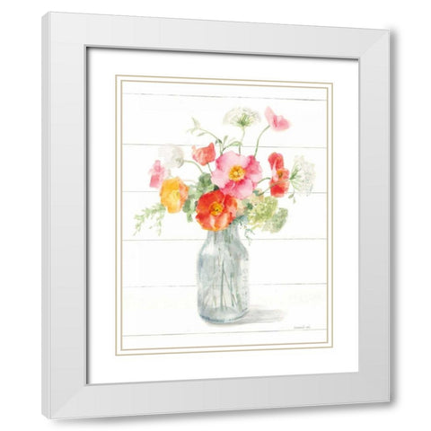 Homegrown Summer II White Modern Wood Framed Art Print with Double Matting by Nai, Danhui