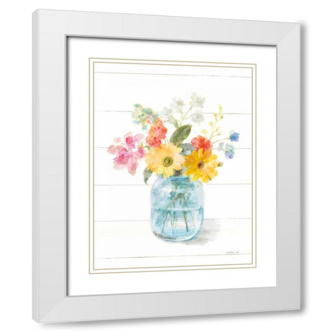 Homegrown Summer IV White Modern Wood Framed Art Print with Double Matting by Nai, Danhui