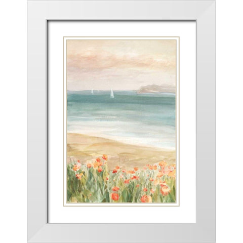 Around the Point II White Modern Wood Framed Art Print with Double Matting by Nai, Danhui