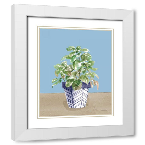 Herb Garden II White Navy White Modern Wood Framed Art Print with Double Matting by Grove, Beth
