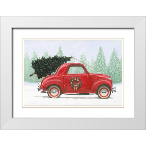 Christmas Farm I White Modern Wood Framed Art Print with Double Matting by Wiens, James