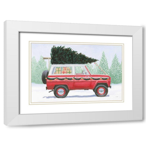 Christmas Farm III White Modern Wood Framed Art Print with Double Matting by Wiens, James