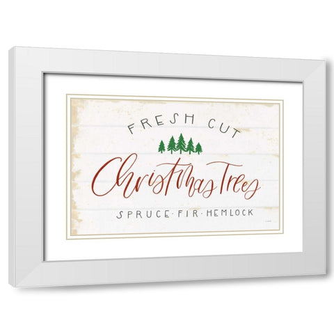 Christmas Farm V White Modern Wood Framed Art Print with Double Matting by Wiens, James