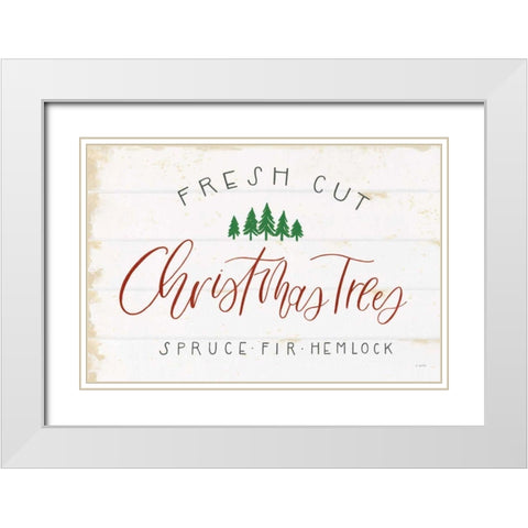 Christmas Farm V White Modern Wood Framed Art Print with Double Matting by Wiens, James