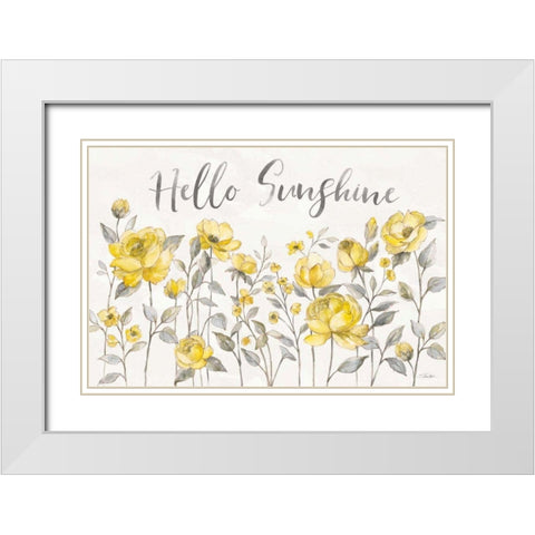 Sunny Roses I White Modern Wood Framed Art Print with Double Matting by Vassileva, Silvia