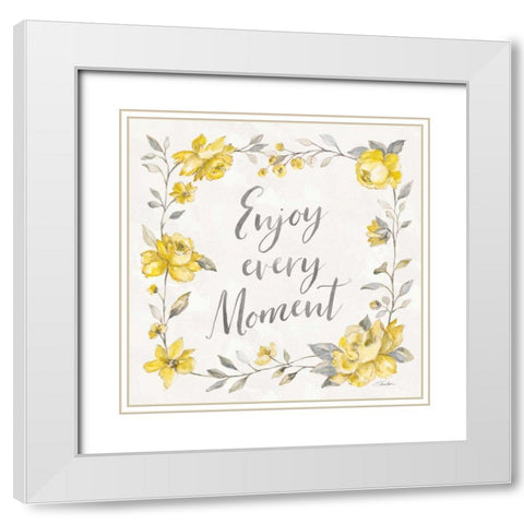 Sunny Roses III White Modern Wood Framed Art Print with Double Matting by Vassileva, Silvia