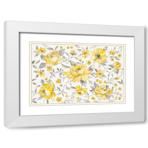 Sunny Roses IV White Modern Wood Framed Art Print with Double Matting by Vassileva, Silvia