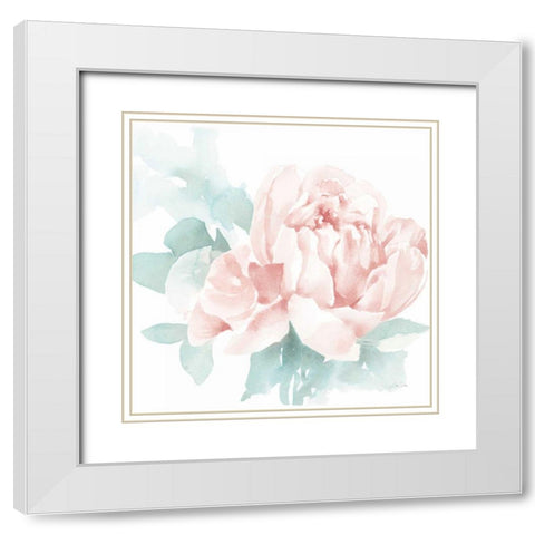 Poetic Blooming I Pink White Modern Wood Framed Art Print with Double Matting by Pete, Katrina