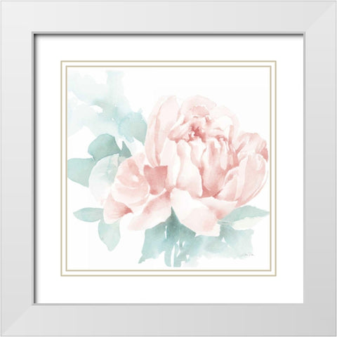 Poetic Blooming I Pink White Modern Wood Framed Art Print with Double Matting by Pete, Katrina