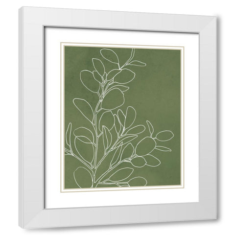 Eucalyptus I on Green White Modern Wood Framed Art Print with Double Matting by Panganiban, Karyn