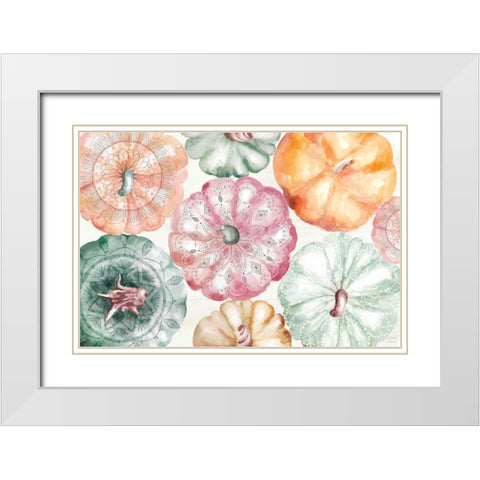 Harvest Touch I White Modern Wood Framed Art Print with Double Matting by June, Dina
