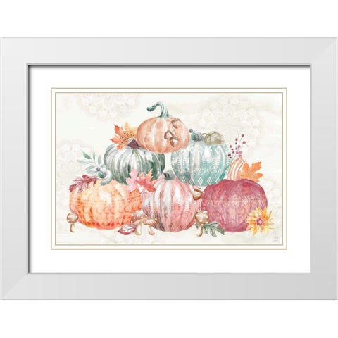 Harvest Touch IV White Modern Wood Framed Art Print with Double Matting by June, Dina