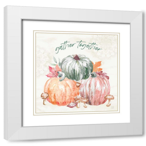 Harvest Touch V White Modern Wood Framed Art Print with Double Matting by June, Dina