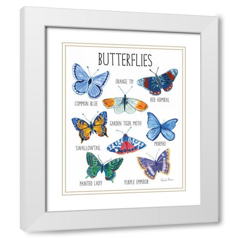 Nature Chart II White Modern Wood Framed Art Print with Double Matting by Zaman, Farida