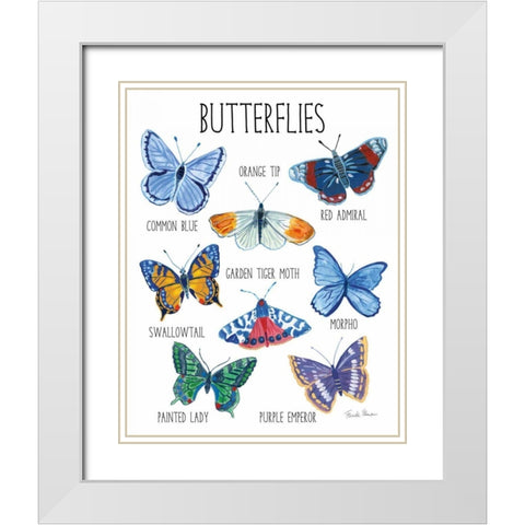 Nature Chart II White Modern Wood Framed Art Print with Double Matting by Zaman, Farida