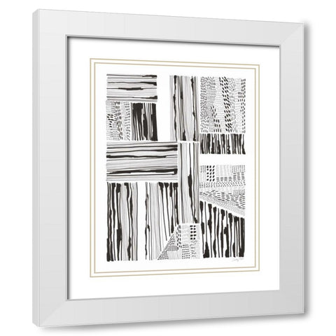 Lined Up I White Modern Wood Framed Art Print with Double Matting by Prahl, Courtney