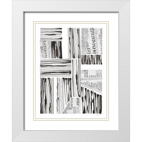 Lined Up I White Modern Wood Framed Art Print with Double Matting by Prahl, Courtney