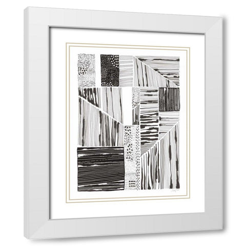 Lined Up II White Modern Wood Framed Art Print with Double Matting by Prahl, Courtney