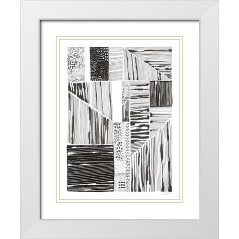 Lined Up II White Modern Wood Framed Art Print with Double Matting by Prahl, Courtney