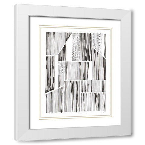 Lined Up III White Modern Wood Framed Art Print with Double Matting by Prahl, Courtney