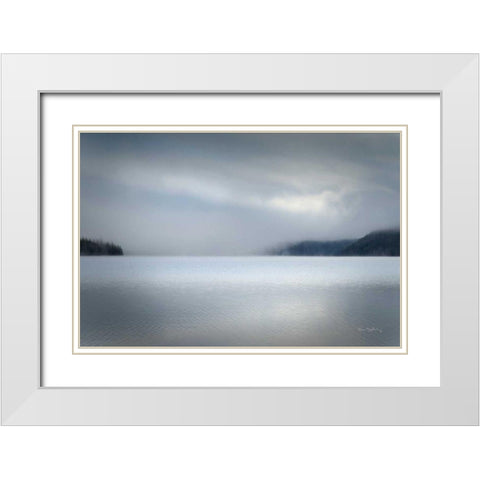 Lake Reflection Idaho White Modern Wood Framed Art Print with Double Matting by Majchrowicz, Alan