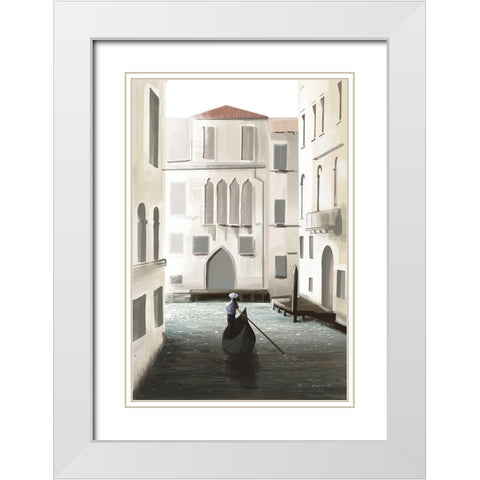 Venice Moment White Modern Wood Framed Art Print with Double Matting by Escalante, Omar