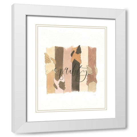 Equality White Modern Wood Framed Art Print with Double Matting by Jackson, Jenaya