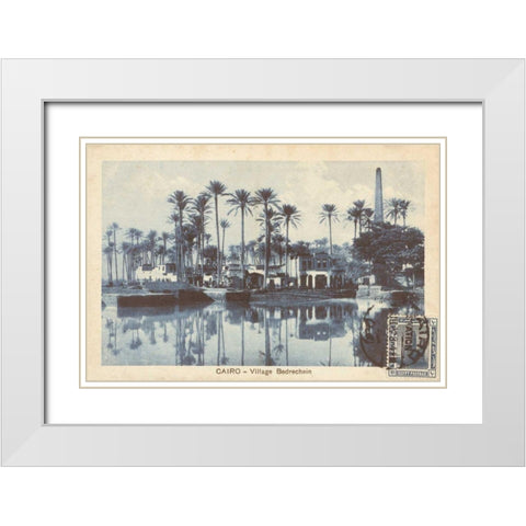 Cairo Village White Modern Wood Framed Art Print with Double Matting by Wild Apple Portfolio