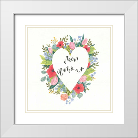 Love Notes III White Modern Wood Framed Art Print with Double Matting by Jackson, Jenaya