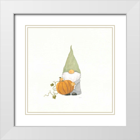 Harvest Gnomes I White Modern Wood Framed Art Print with Double Matting by Jackson, Jenaya