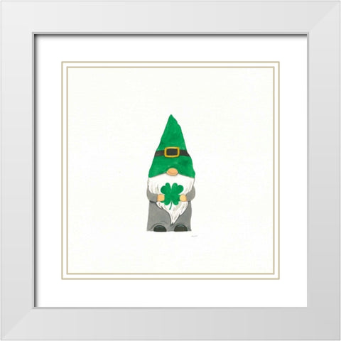 St Patricks Day Gnomes II White Modern Wood Framed Art Print with Double Matting by Jackson, Jenaya
