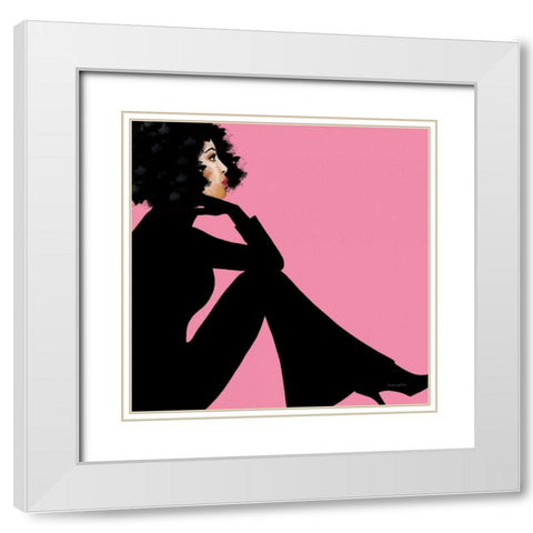 She is Everything I White Modern Wood Framed Art Print with Double Matting by Charro, Mercedes Lopez