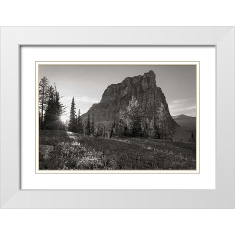 Boulder Pass Glacier National Park BW White Modern Wood Framed Art Print with Double Matting by Majchrowicz, Alan