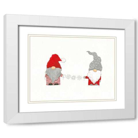Winter Gnomes I White Modern Wood Framed Art Print with Double Matting by Jackson, Jenaya