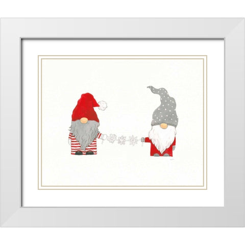 Winter Gnomes I White Modern Wood Framed Art Print with Double Matting by Jackson, Jenaya