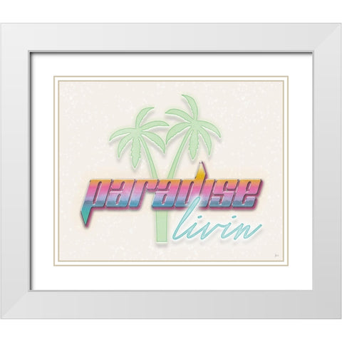 Paradise Livin I White Modern Wood Framed Art Print with Double Matting by Aiken, Jess