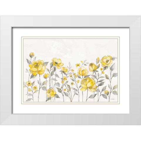Sunny Roses I No Words White Modern Wood Framed Art Print with Double Matting by Vassileva, Silvia