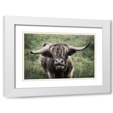 What White Modern Wood Framed Art Print with Double Matting by Larson, Nathan