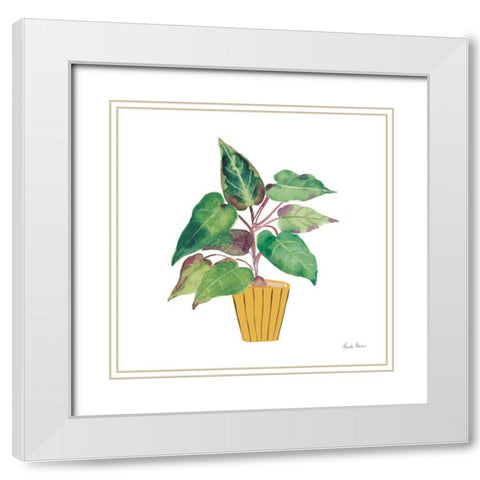 Potted Jewels IV White Modern Wood Framed Art Print with Double Matting by Zaman, Farida