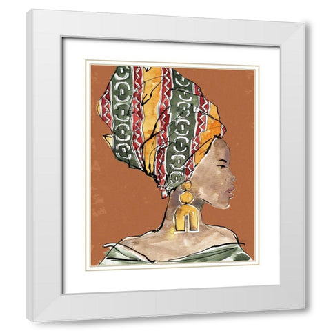 African Flair V Earthy White Modern Wood Framed Art Print with Double Matting by Tavoletti, Anne