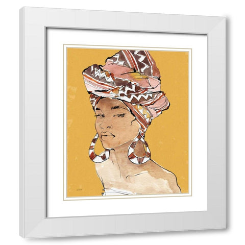 African Flair VI Earthy White Modern Wood Framed Art Print with Double Matting by Tavoletti, Anne